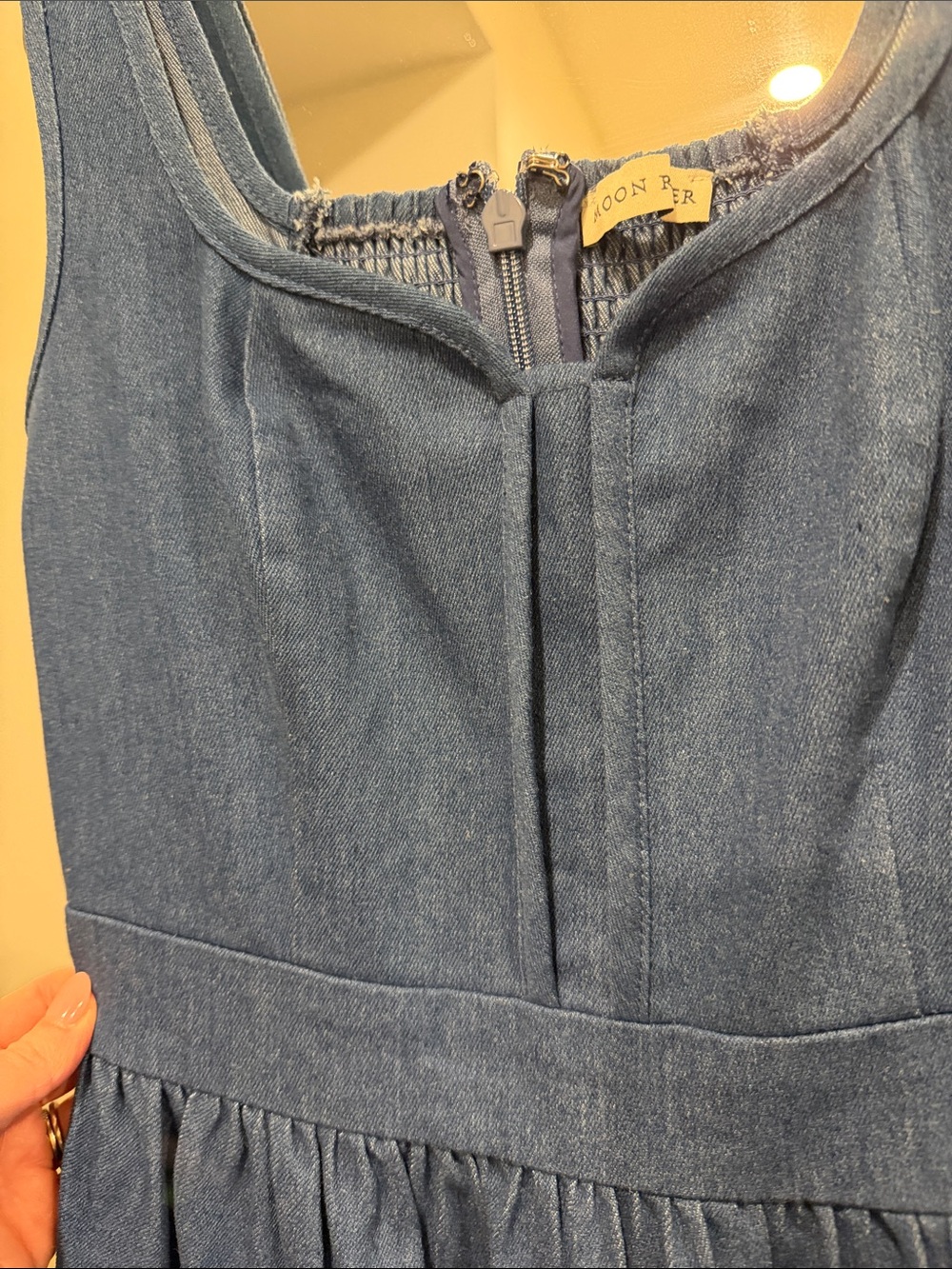 Moon River Denim Blue Maxi Dress - Picture 4 of 9